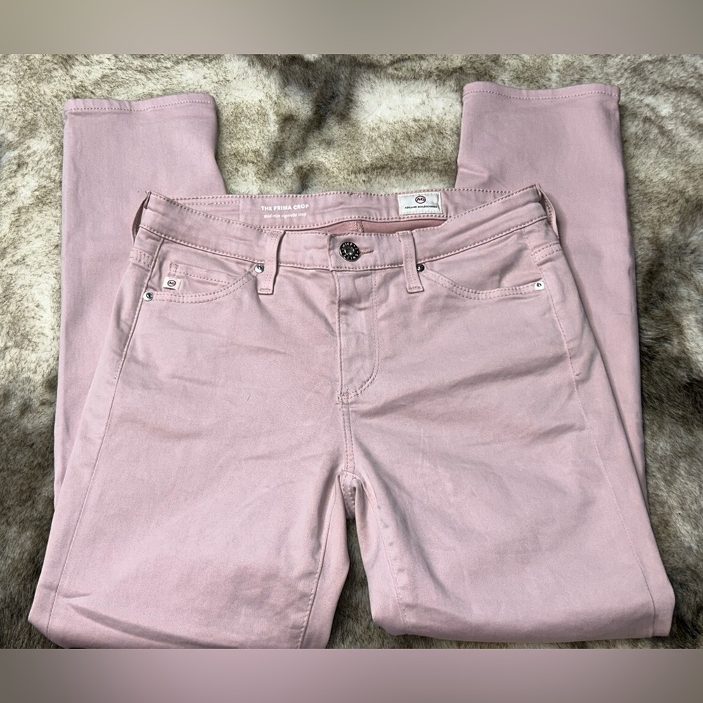 Adriano Goldschmied Pink The Prima Mid Rise Cigarette Crop sz 25 R